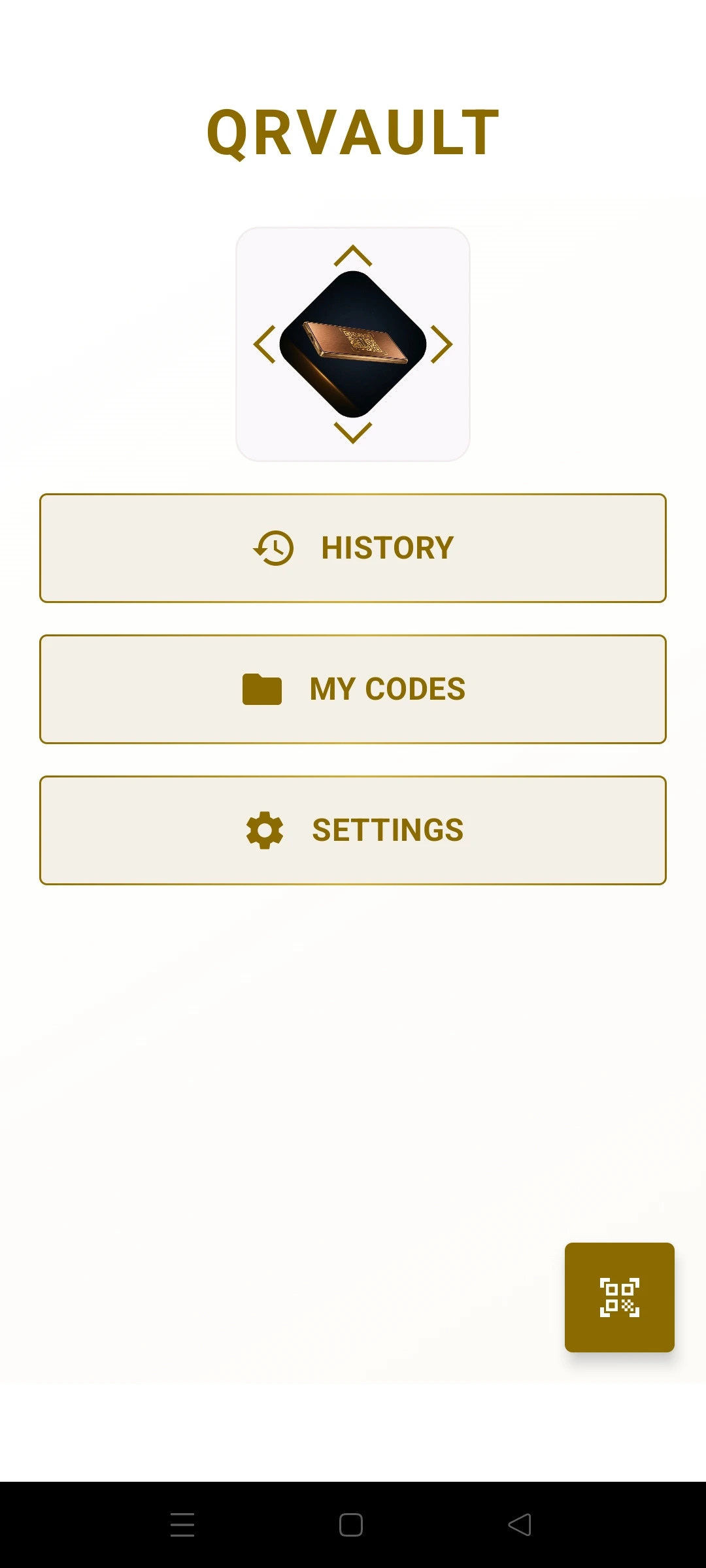 QRVault white theme: a clean, light interface